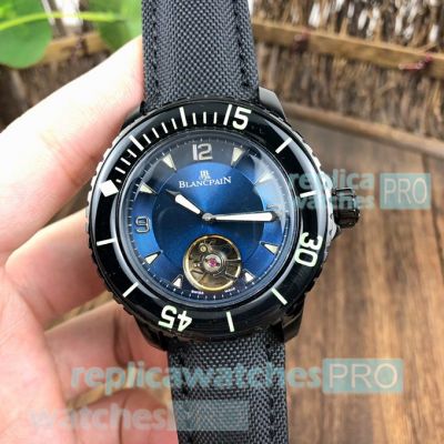 Replica Blancpain Fifty Fathoms Tourbillon Blue Dial Watch